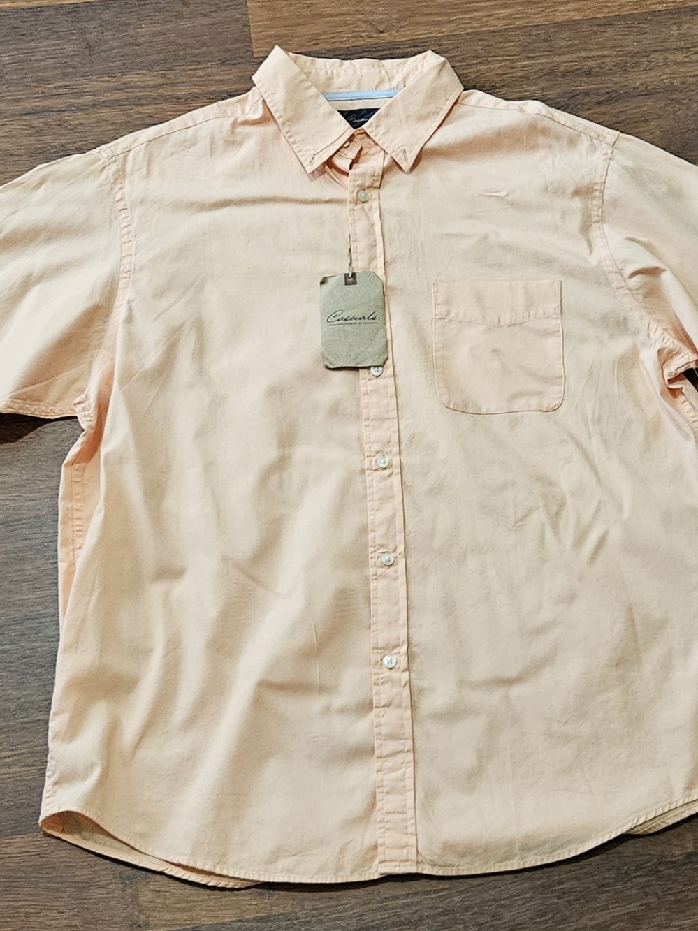 NWT ROUNDTREE &YORKE mens casuals dress shirt SIZE LARGE COLOR CORAL RV50  LL2